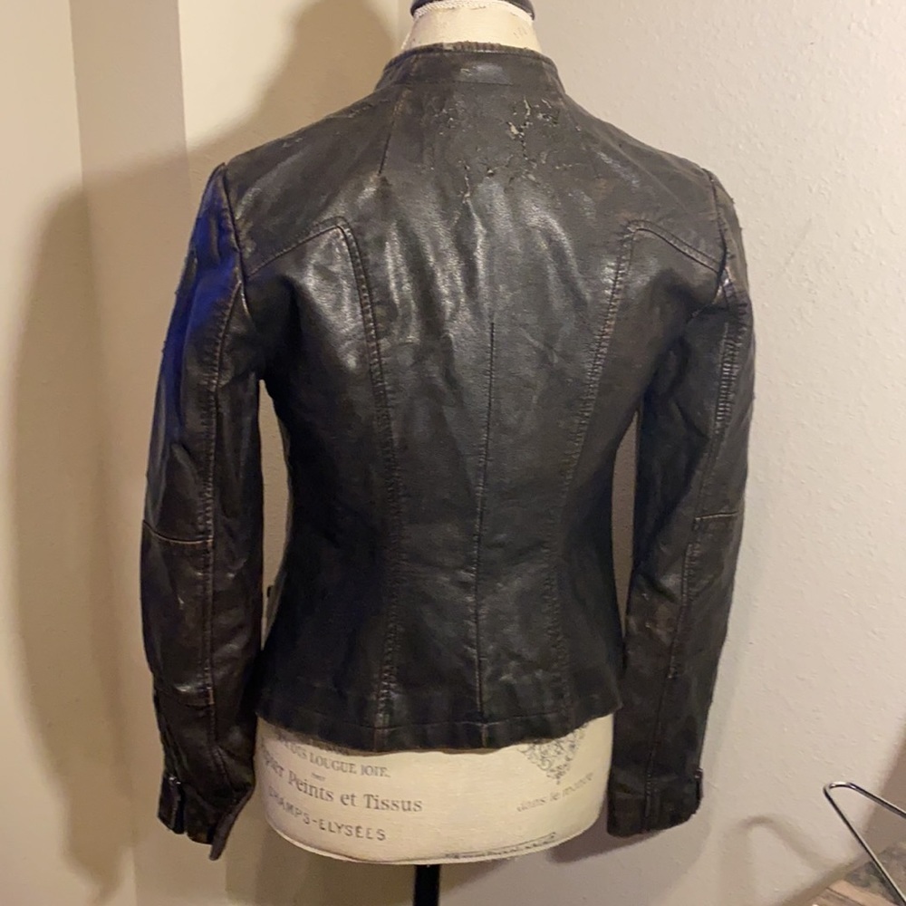 Express jacket faux leather worn coat XS​​ - Picture 5 of 11